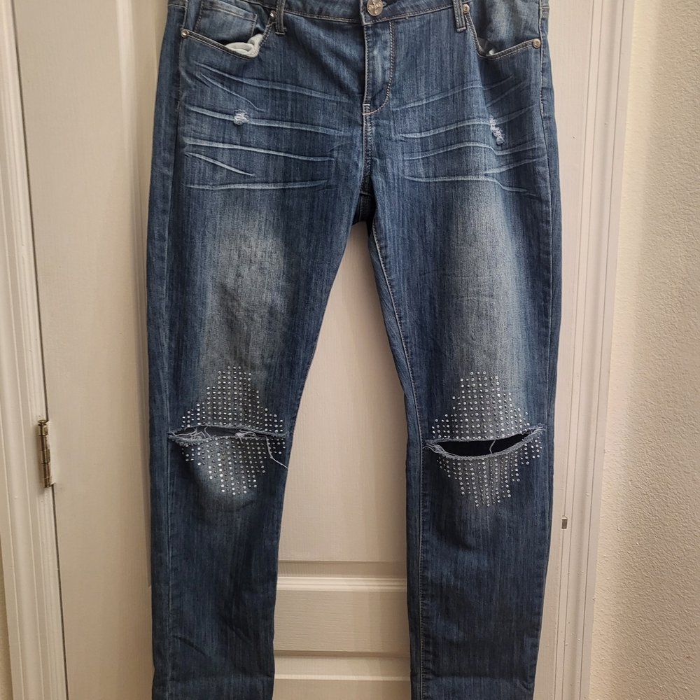 Premier Women's‎ Blue Distressed Skinny Jeans